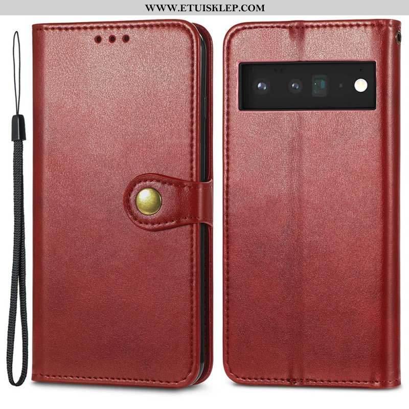 Etui Folio do Google Pixel 6 Sztuczna Skóra I Zapięcie W Stylu Vintage